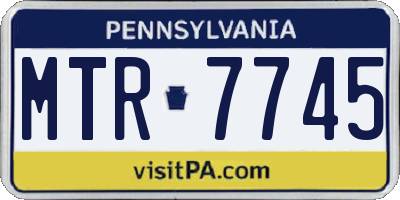 PA license plate MTR7745