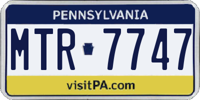 PA license plate MTR7747