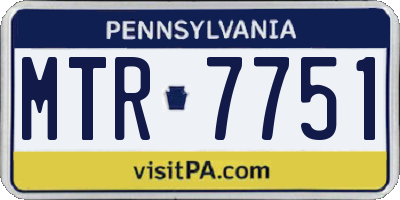 PA license plate MTR7751