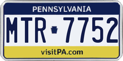 PA license plate MTR7752