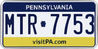 PA license plate MTR7753