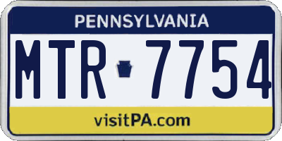 PA license plate MTR7754