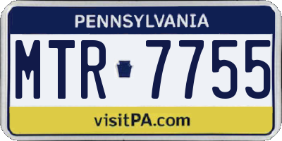PA license plate MTR7755