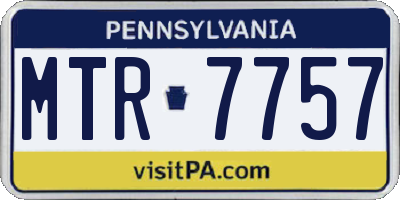 PA license plate MTR7757