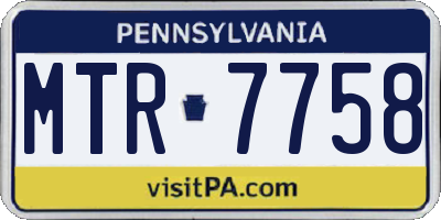 PA license plate MTR7758