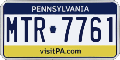 PA license plate MTR7761