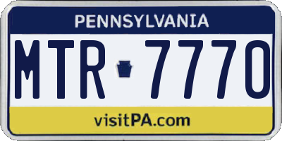 PA license plate MTR7770