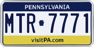 PA license plate MTR7771