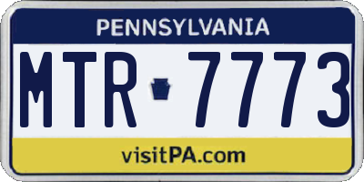 PA license plate MTR7773