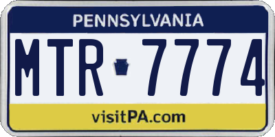 PA license plate MTR7774