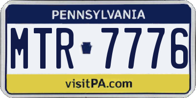 PA license plate MTR7776