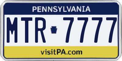 PA license plate MTR7777