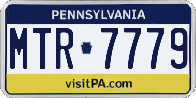 PA license plate MTR7779