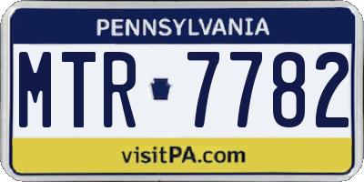 PA license plate MTR7782