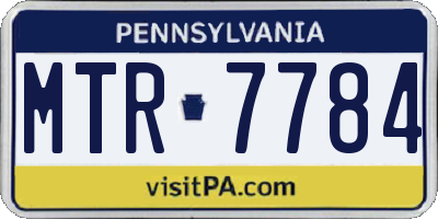 PA license plate MTR7784