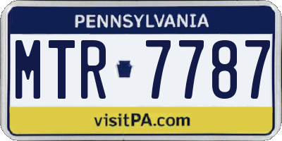 PA license plate MTR7787