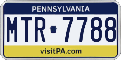PA license plate MTR7788