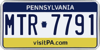 PA license plate MTR7791