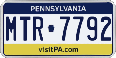 PA license plate MTR7792