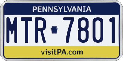 PA license plate MTR7801