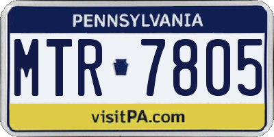 PA license plate MTR7805