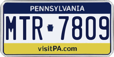 PA license plate MTR7809