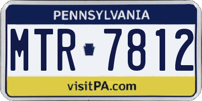PA license plate MTR7812