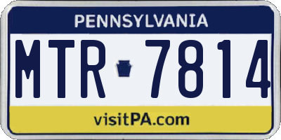 PA license plate MTR7814