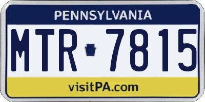 PA license plate MTR7815