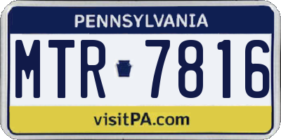 PA license plate MTR7816