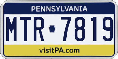 PA license plate MTR7819