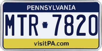 PA license plate MTR7820