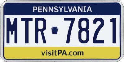 PA license plate MTR7821