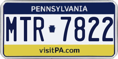 PA license plate MTR7822