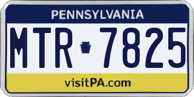 PA license plate MTR7825