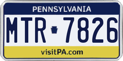PA license plate MTR7826