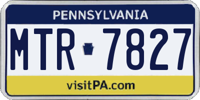 PA license plate MTR7827