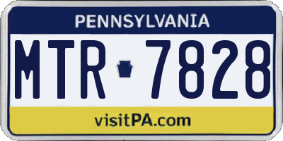PA license plate MTR7828