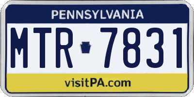 PA license plate MTR7831