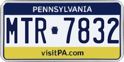 PA license plate MTR7832