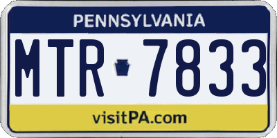 PA license plate MTR7833