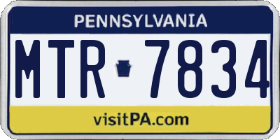 PA license plate MTR7834