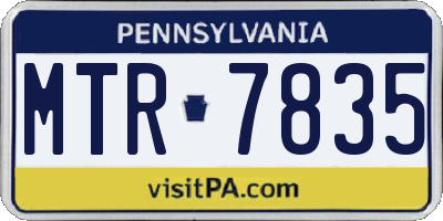 PA license plate MTR7835