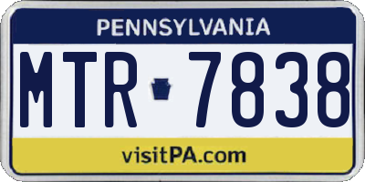 PA license plate MTR7838