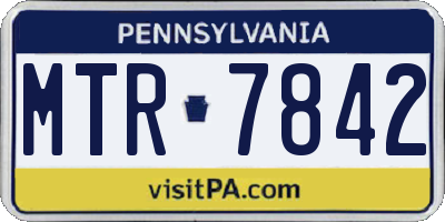 PA license plate MTR7842