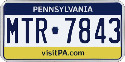 PA license plate MTR7843