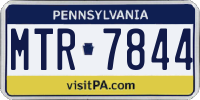 PA license plate MTR7844