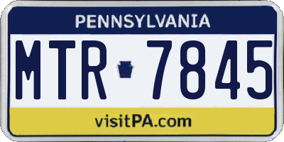 PA license plate MTR7845