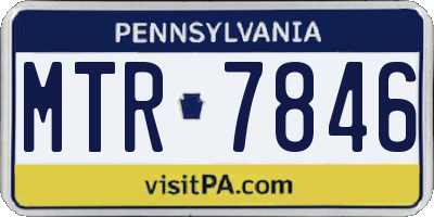 PA license plate MTR7846