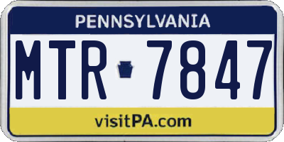 PA license plate MTR7847